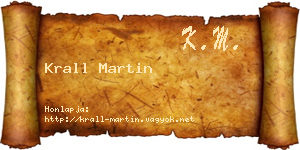 Krall Martin névjegykártya